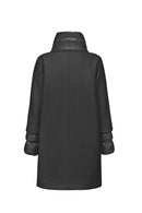 Geox Women's Black Diamant Long Coat | Derimod Geox Women's Black Diamant Long Coat | Derimod