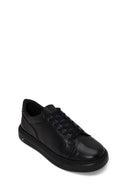 Erkek Siyah Bağcıklı Kalın Tabanlı Deri Sneaker | Derimod Erkek Siyah Bağcıklı Kalın Tabanlı Deri Sneaker | Derimod