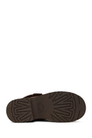 Woman Camel Thick-Soled Stone-Embellished Suede Teddy Slipper | Derimod Woman Camel Thick-Soled Stone-Embellished Suede Teddy Slipper | Derimod