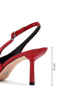 Women's Red Open Back Thin Heel Patent Leather Shoes | Derimod Women's Red Open Back Thin Heel Patent Leather Shoes | Derimod