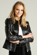 Glam Kadın Deri Ceket | Derimod Glam Kadın Deri Ceket | Derimod