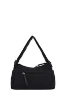 Women Black Long Strap Fabric Shoulder Bag | Derimod Women Black Long Strap Fabric Shoulder Bag | Derimod