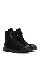 Men's Black Zippered Suede Leather Casual Boots | Derimod Men's Black Zippered Suede Leather Casual Boots | Derimod