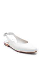 Women's Leather Bow Detailed Ballerinas | Derimod Women's Leather Bow Detailed Ballerinas | Derimod