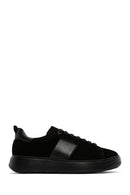 Erkek Siyah Süet Deri Kalın Tabanlı Sneaker | Derimod Erkek Siyah Süet Deri Kalın Tabanlı Sneaker | Derimod