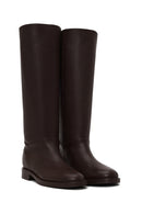 Woman Brown Leather Boots | Derimod Woman Brown Leather Boots | Derimod