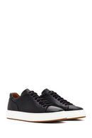 Men's Black Lace-up Leather Sneaker | Derimod Men's Black Lace-up Leather Sneaker | Derimod