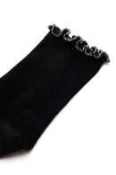 Kadın Siyah Gümüş Pamuk Çorap | Derimod