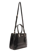Women's Black Long Strap Crocodile Handbag | Derimod Women's Black Long Strap Crocodile Handbag | Derimod
