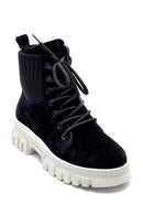 Women's Suede Leather Thick Soled Boots | Derimod Women's Suede Leather Thick Soled Boots | Derimod
