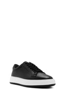 Erkek Siyah Bağcıklı Deri Sneaker | Derimod Erkek Siyah Bağcıklı Deri Sneaker | Derimod