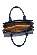 Woman Navy Long-Strap Classic Shoulder Bag | Derimod Woman Navy Long-Strap Classic Shoulder Bag | Derimod