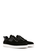 Men's Black Lace-Up Suede Leather Sneaker | Derimod Men's Black Lace-Up Suede Leather Sneaker | Derimod
