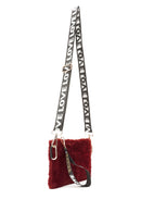Women's Claret Red Long Strap Plush Clutch Bag | Derimod Women's Claret Red Long Strap Plush Clutch Bag | Derimod