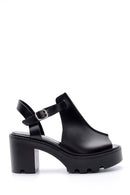 Women's Leather Thick Heeled Sandals | Derimod Women's Leather Thick Heeled Sandals | Derimod