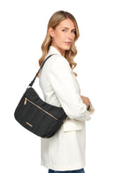 Geox Women's Black Traveggy Fabric Crossbody Bag | Derimod Geox Women's Black Traveggy Fabric Crossbody Bag | Derimod