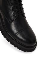 Male Black Lace-up Zip Closure Leather Casual Boots | Derimod Male Black Lace-up Zip Closure Leather Casual Boots | Derimod