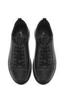 Erkek Siyah Bağcıklı Deri Sneaker | Derimod Erkek Siyah Bağcıklı Deri Sneaker | Derimod