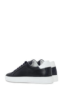 Erkek Lacivert Bağcıklı Deri Sneaker | Derimod Erkek Lacivert Bağcıklı Deri Sneaker | Derimod