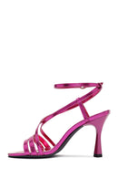 Women's Pink Ankle Strap High Heel Metallic Sandals | Derimod Women's Pink Ankle Strap High Heel Metallic Sandals | Derimod
