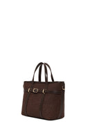 Woman Brown Mini Straw Shoulder Bag with Long Strap | Derimod Woman Brown Mini Straw Shoulder Bag with Long Strap | Derimod