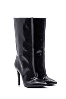 Women's Snake Patterned Derimod X Whenever Company Heeled Boots | Derimod Women's Snake Patterned Derimod X Whenever Company Heeled Boots | Derimod