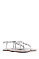 Women's Silver Stone Flip-Flop Sandals | Derimod Women's Silver Stone Flip-Flop Sandals | Derimod