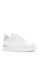 Men's White Lace-Up Leather Sneaker | Derimod Men's White Lace-Up Leather Sneaker | Derimod