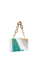 Women's Green Long Chain Strap Mini Box Bag | Derimod Women's Green Long Chain Strap Mini Box Bag | Derimod