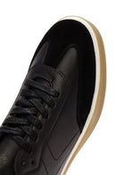 Erkek Siyah Bağcıklı Deri Sneaker | Derimod Erkek Siyah Bağcıklı Deri Sneaker | Derimod