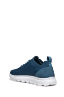 Geox Men's Blue U Spherica A - Knitted Text Laced Fabric Sneakers | Derimod Geox Men's Blue U Spherica A - Knitted Text Laced Fabric Sneakers | Derimod
