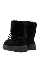 Women's Black Fur Detailed Leather Boots | Derimod Women's Black Fur Detailed Leather Boots | Derimod