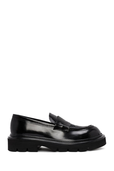 Erkek Siyah Deri Casual Loafer