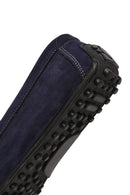 Men's Navy Blue Nubuck Leather Casual Loafer | Derimod Men's Navy Blue Nubuck Leather Casual Loafer | Derimod
