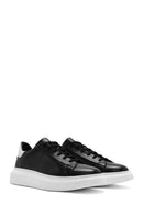 Erkek Siyah Bağcıklı Kalın Tabanlı Deri Sneaker | Derimod Erkek Siyah Bağcıklı Kalın Tabanlı Deri Sneaker | Derimod