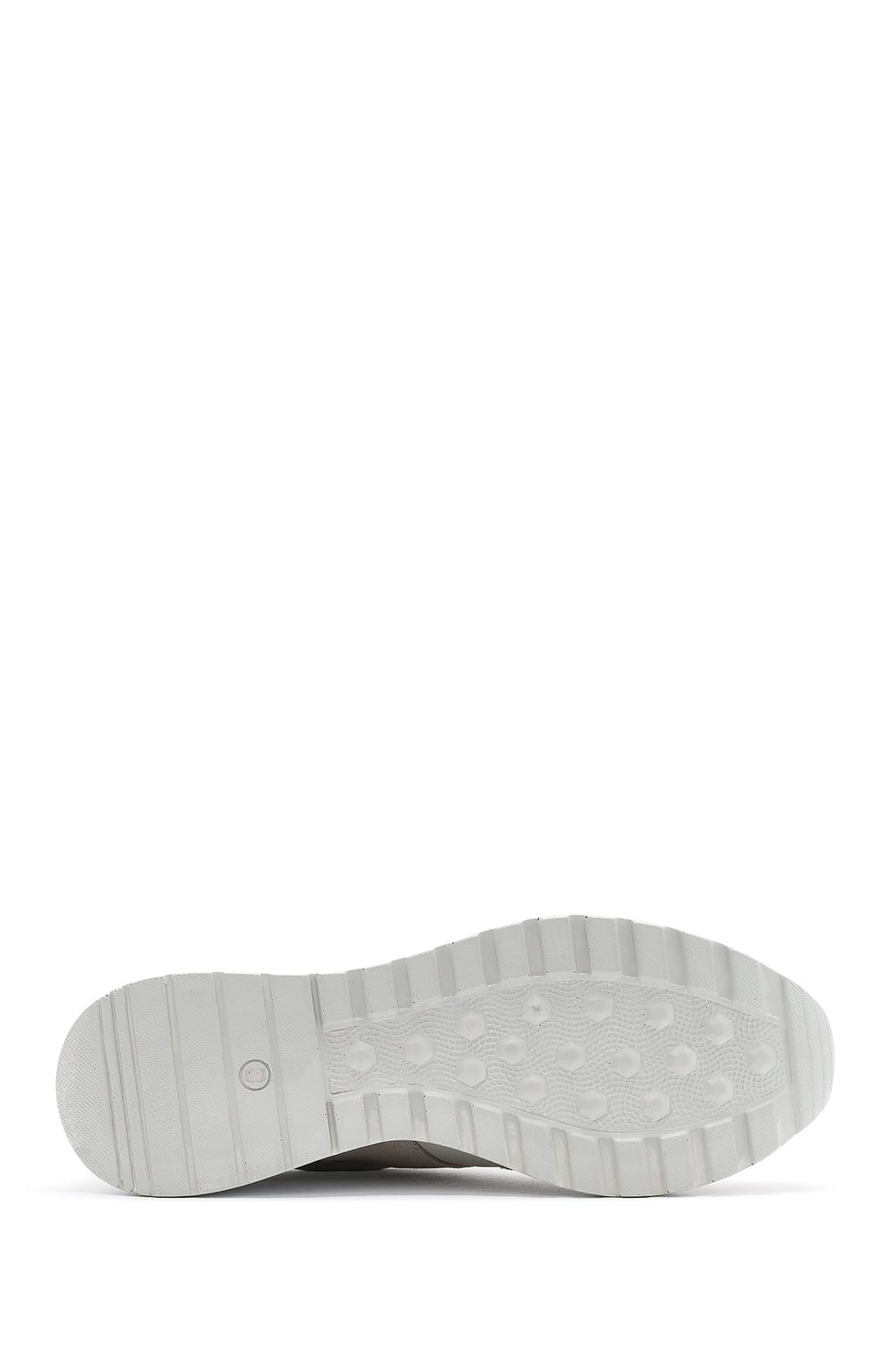 Kadın Bej Dolgu Topuklu Yandan Fermuarlı Deri Sneaker