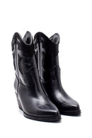 Women's Leather Heeled Cowboy Boots | Derimod Women's Leather Heeled Cowboy Boots | Derimod