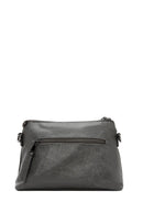 Woman Gray Long-Strap Suede Crossbody Bag | Derimod Woman Gray Long-Strap Suede Crossbody Bag | Derimod