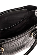 Women's Black Long Strap Crocodile Handbag | Derimod Women's Black Long Strap Crocodile Handbag | Derimod