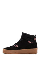 Kadın Siyah Süet Deri Bilekli Sneaker | Derimod Kadın Siyah Süet Deri Bilekli Sneaker | Derimod