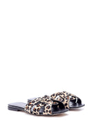 Women's Leopard Patterned Slippers | Derimod Women's Leopard Patterned Slippers | Derimod