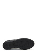 Women's Black Leather Wedge Heeled Comfort Shoes | Derimod Women's Black Leather Wedge Heeled Comfort Shoes | Derimod