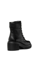 Geox Women's Black Spherica Ec15 Lace-Up Thick Heeled Leather Boots | Derimod Geox Women's Black Spherica Ec15 Lace-Up Thick Heeled Leather Boots | Derimod