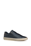 Geox Men's Navy Blue Affile Lace-Up Leather Sneaker | Derimod Geox Men's Navy Blue Affile Lace-Up Leather Sneaker | Derimod