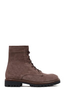 Women's Mink Zipper Thick Sole Suede Leather Ankle Boots | Derimod Women's Mink Zipper Thick Sole Suede Leather Ankle Boots | Derimod
