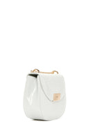 Women's White Long Chain Strap Crocodile Patterned Shoulder Bag | Derimod Women's White Long Chain Strap Crocodile Patterned Shoulder Bag | Derimod