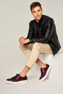 Braided Men's Leather Sneaker | Derimod Braided Men's Leather Sneaker | Derimod