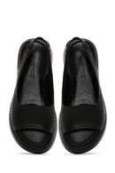 Women's Black Leather Comfort Sandals | Derimod Women's Black Leather Comfort Sandals | Derimod