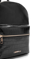 Kadın Siyah Desenli Sırt Çantası | Derimod Kadın Siyah Desenli Sırt Çantası | Derimod