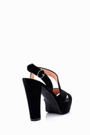 Women's Suede Platform Heeled Shoes | Derimod Women's Suede Platform Heeled Shoes | Derimod